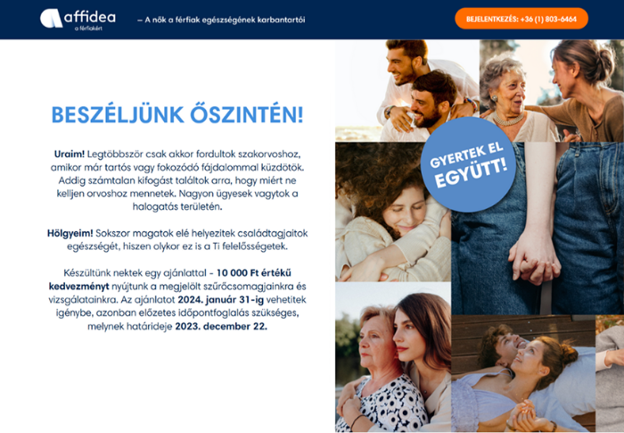Affidea férfi egészség kampány